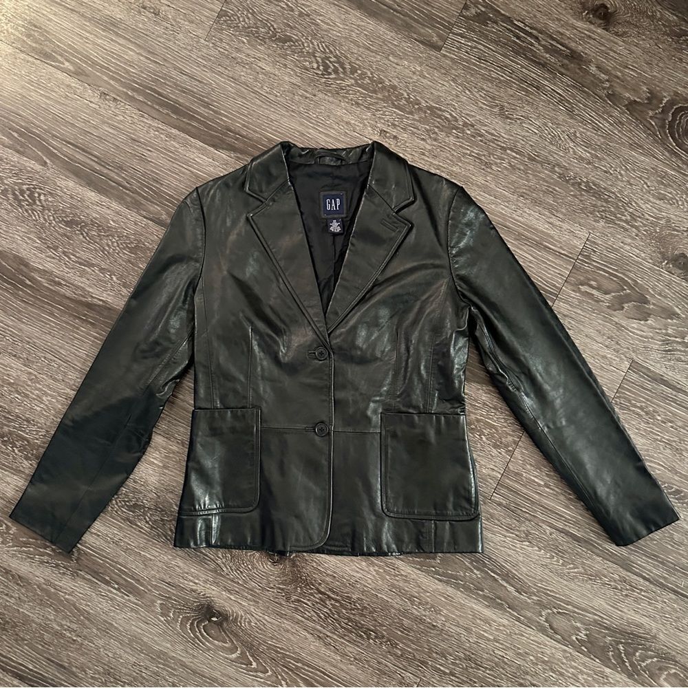 Gap Vintage 2002 leather blazer jacket